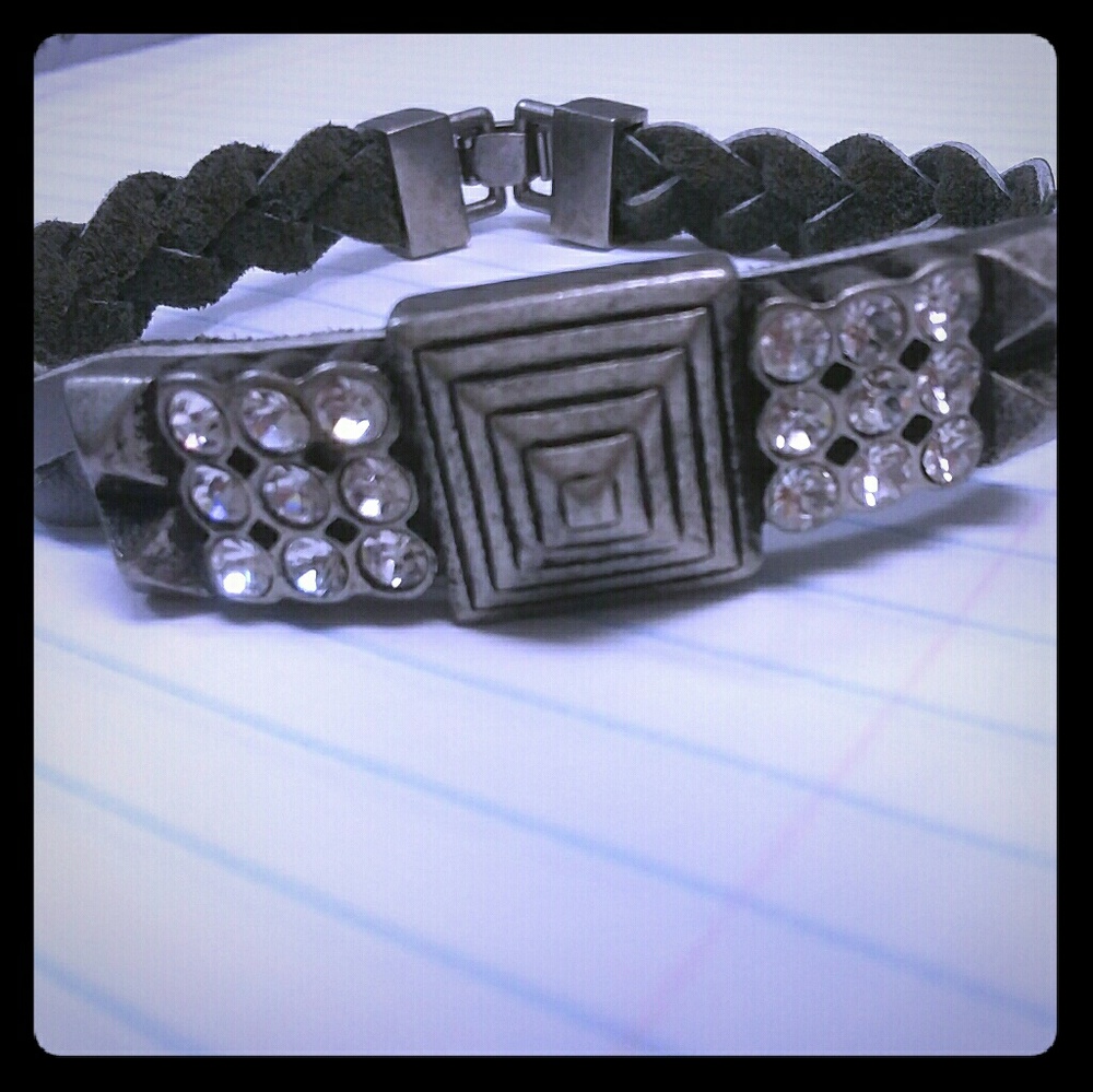 Lia Sophia Gray Leather Bracelet